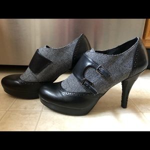 Black buckled ankle boots